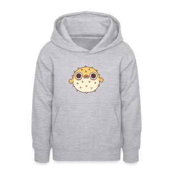 Niedlicher mürrischer Kugelfisch - Teenager Hoodie - Hellgrau meliert - Vorne - AI Model Teenager Male dark (155cm)