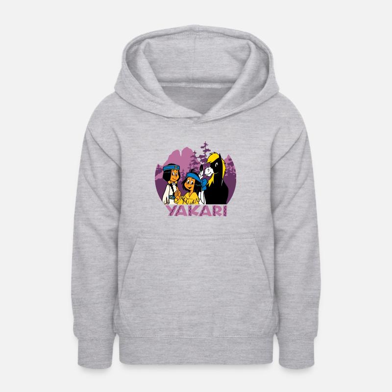 Yakaris avec ses amis - Sweat à capuche Ado - gris clair chiné