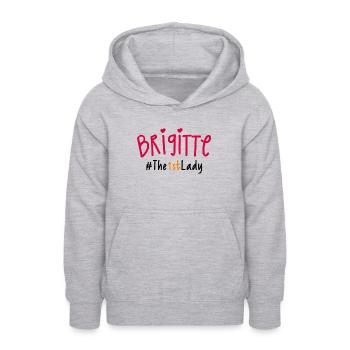 Brigitte, Die 1. Dame - Teenager Hoodie - Hellgrau meliert - Vorne - AI Model Teenager Male dark (155cm)