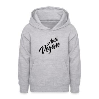 Anti-Vegan - Teenager Hoodie - Hellgrau meliert - Vorne - AI Model Teenager Male dark (155cm)