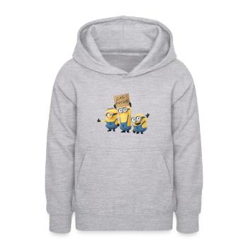 Minions Drei Fröhliche Minions Mit Schild - Teenager Hoodie - Hellgrau meliert - Vorne - AI Model Teenager Male dark (155cm)