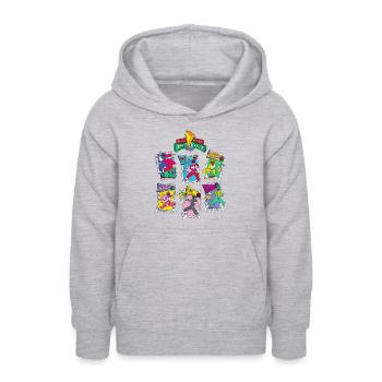 Power Rangers Retro Style Alle Rangers - Teenager Hoodie - Hellgrau meliert - Vorne - AI Model Teenager Male dark (155cm)