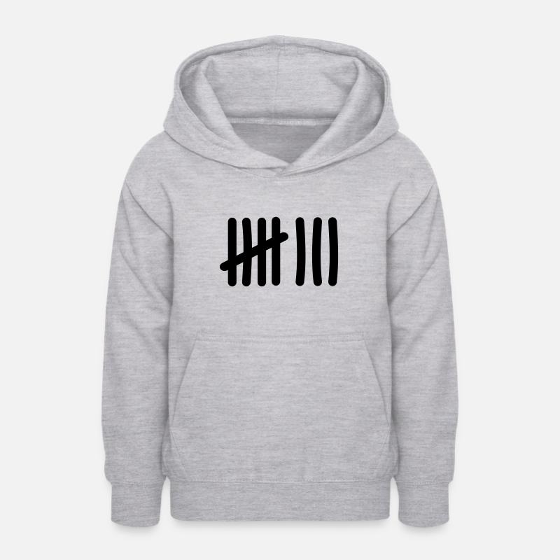 Symbole de liste de pointage - 8 tirets - Sweat à capuche Ado - gris clair chiné