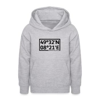 Frankenthal (Pfalz) Koordinaten - Teenager Hoodie - Hellgrau meliert - Vorne - AI Model Teenager Male dark (155cm)