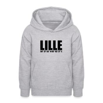 Coordonnées de Lille - Sweat à capuche Ado - gris clair chiné - Devant - AI Model Teenager Male dark (155cm)
