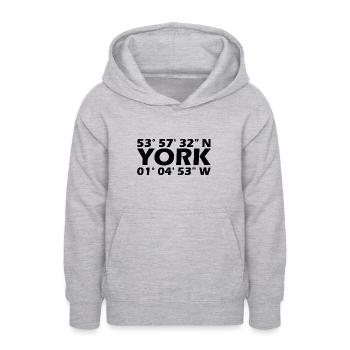 York Coordinates - Teen Hoodie - light heather grey - Front - AI Model Teenager Male dark (155cm)