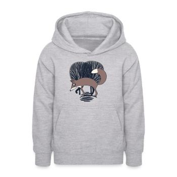 Fox in Wald_ Grey - Teen Hoodie - light heather grey - Front - AI Model Teenager Male dark (155cm)