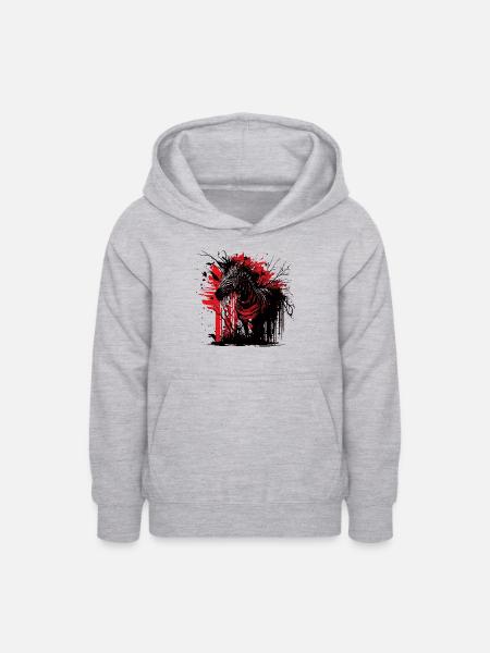 Unheimliches Zebra - Teenager Hoodie - Hellgrau meliert