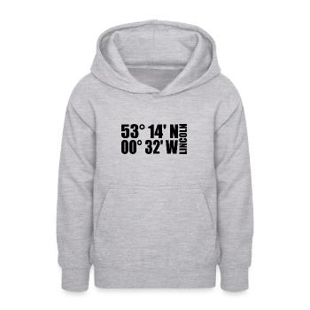 Lincoln Koordinaten - Teenager Hoodie - Hellgrau meliert - Vorne - AI Model Teenager Male dark (155cm)
