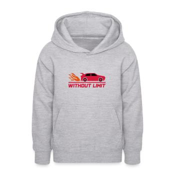 Sans limite (voiture de sport) - Sweat à capuche Ado - gris clair chiné - Devant - AI Model Teenager Male dark (155cm)