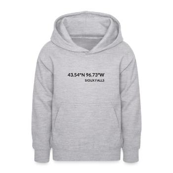 Sioux Falls, Dakota du Sud, États-Unis Coordonnées - Sweat à capuche Ado - gris clair chiné - Devant - AI Model Teenager Male dark (155cm)