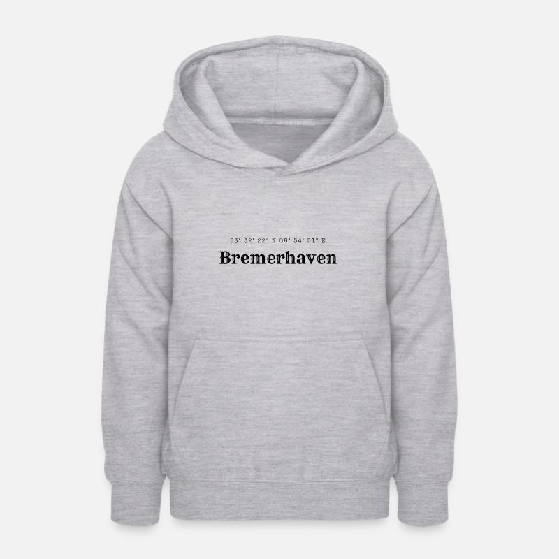 les coordonnées de Bremerhaven - Sweat à capuche Ado - gris clair chiné