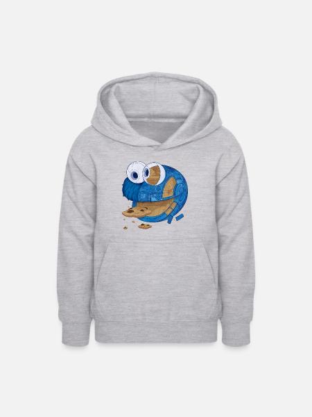 Sesamstraße Krümelmonster Maschine - Teenager Hoodie - Hellgrau meliert