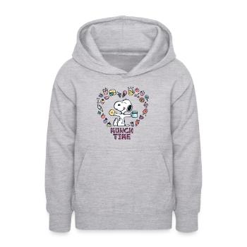 Peanuts Snoopy Munch Time Bouffe - Sweat à capuche Ado - gris clair chiné - Devant - AI Model Teenager Male dark (155cm)