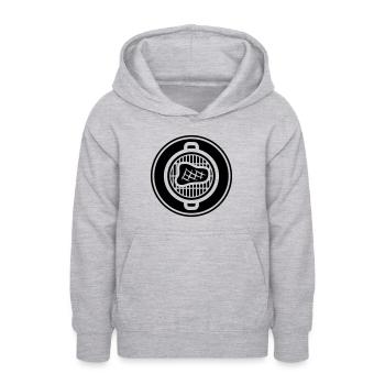 Steak de viande - Sweat à capuche Ado - gris clair chiné - Devant - AI Model Teenager Male dark (155cm)