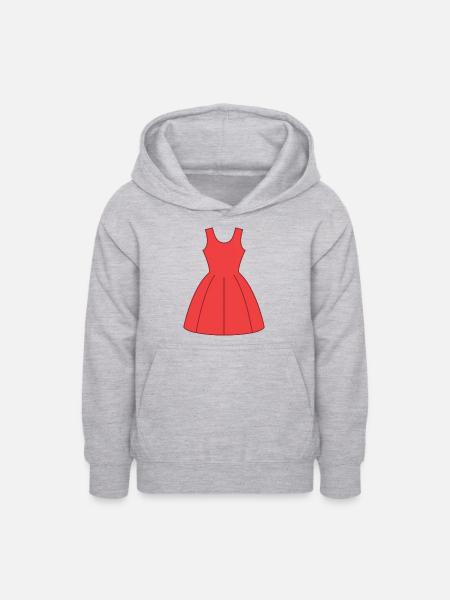 Rotes Kleid - Teenager Hoodie - Hellgrau meliert