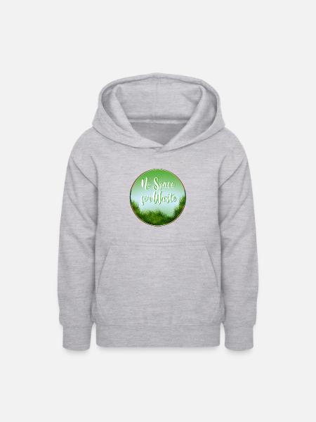 No Space for Waste - Teenager Hoodie - Hellgrau meliert