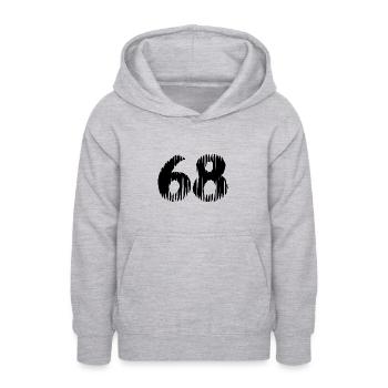 68 Zahl Trikot - Teenager Hoodie - Hellgrau meliert - Vorne - AI Model Teenager Male dark (155cm)