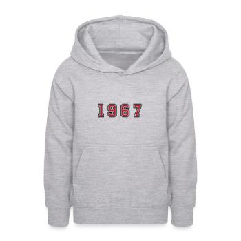 1967 Jahr Zahl - Teenager Hoodie - Hellgrau meliert - Vorne - AI Model Teenager Male dark (155cm)