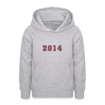 2014 Jahr Zahl - Teenager Hoodie - Hellgrau meliert - Vorne - AI Model Teenager Male dark (155cm)