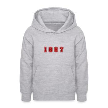 1967 Jahr Zahl - Teenager Hoodie - Hellgrau meliert - Vorne - AI Model Teenager Male dark (155cm)