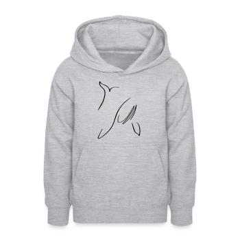 Wal Line Art - Minimalist - Teen Hoodie - light heather grey - Front - AI Model Teenager Male dark (155cm)