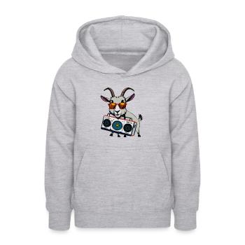 Boombox Ziege - Teenager Hoodie - Hellgrau meliert - Vorne - AI Model Teenager Male dark (155cm)