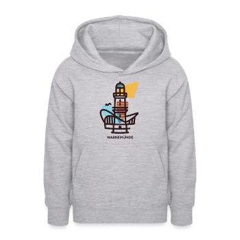 Warnemünde Smart Logo - Teenager Hoodie - Hellgrau meliert - Vorne - AI Model Teenager Male dark (155cm)