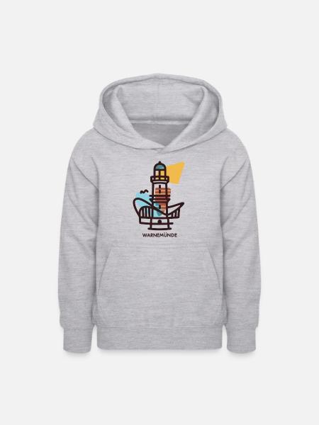 Warnemünde Smart Logo - Teenager Hoodie - Hellgrau meliert