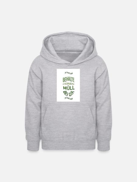 Behalte deinen Müll bei dir - Teenager Hoodie - Hellgrau meliert