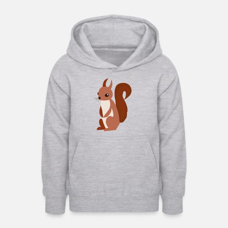 Idée cadeau d’illustration d’écureuil - Sweat à capuche Ado - gris clair chiné