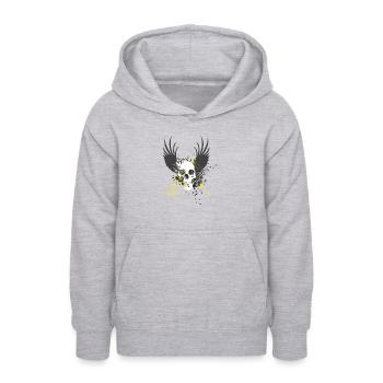 Verträumter Schädel - Teenager Hoodie - Hellgrau meliert - Vorne - AI Model Teenager Male dark (155cm)