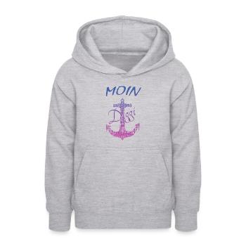 Moin Hamburg Diggi - Teenager Hoodie - Hellgrau meliert - Vorne - AI Model Teenager Male dark (155cm)