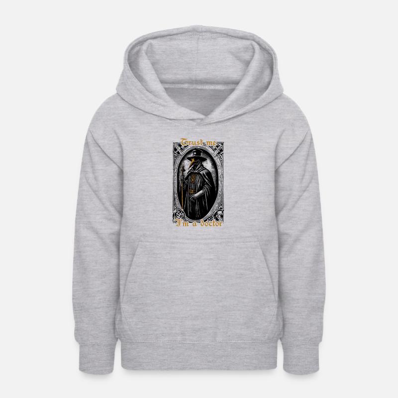 Croyez-moi, je suis médecin. Noir et or - Sweat à capuche Ado - gris clair chiné