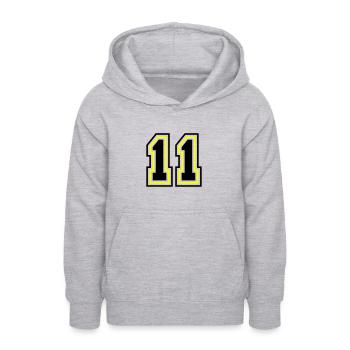 11 Number symbol - Teen Hoodie - light heather grey - Front - AI Model Teenager Male dark (155cm)