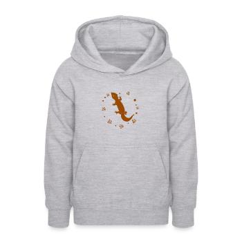 Salamandre - Animal amphibien - Sweat à capuche Ado - gris clair chiné - Devant - AI Model Teenager Male dark (155cm)