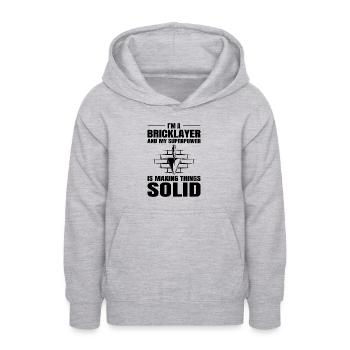 Bricklayer Bricklaying Brick Mason Wall Builder - Teen Hoodie - light heather grey - Front - AI Model Teenager Male dark (155cm)