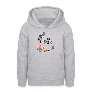 Flower Vine Big Sister - Teen Hoodie - light heather grey - Front - AI Model Teenager Male dark (155cm)