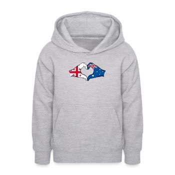 Géorgie Australie Drapeau Mains Coeur Forme - Sweat à capuche Ado - gris clair chiné - Devant - AI Model Teenager Male dark (155cm)