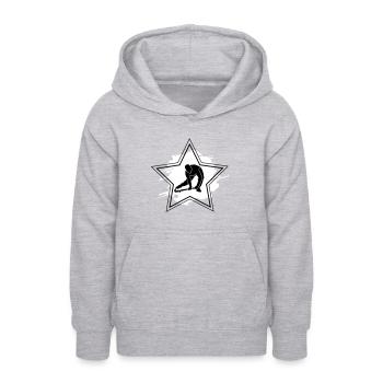 Hockey Star - Sweat à capuche Ado - gris clair chiné - Devant - AI Model Teenager Male dark (155cm)