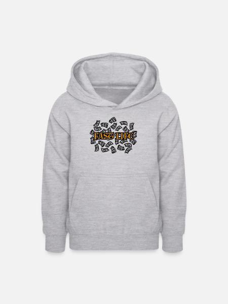 Fast Life - Teenager Hoodie - Hellgrau meliert