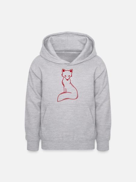 fuchs - Teenager Hoodie - Hellgrau meliert