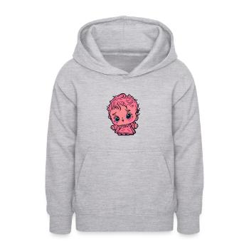 Kleines Mädchen - Teenager Hoodie - Hellgrau meliert - Vorne - AI Model Teenager Male dark (155cm)