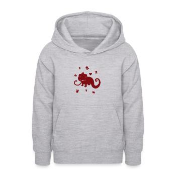 Salamandre - Animal amphibien - Sweat à capuche Ado - gris clair chiné - Devant - AI Model Teenager Male dark (155cm)