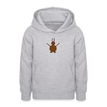Brown Cute Bunny - Gift Idea - Teen Hoodie - light heather grey - Front - AI Model Teenager Male dark (155cm)