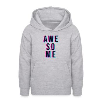 AWESOME - Teen Hoodie - light heather grey - Front - AI Model Teenager Male dark (155cm)