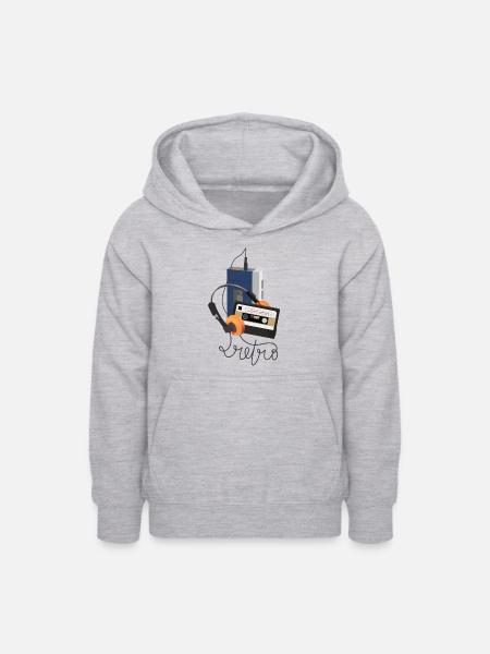 Retro Walkman - Teenager Hoodie - Hellgrau meliert