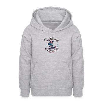 Yokohama Street Surfer - Skatez comme un samouraï - Sweat à capuche Ado - gris clair chiné - Devant - AI Model Teenager Male dark (155cm)