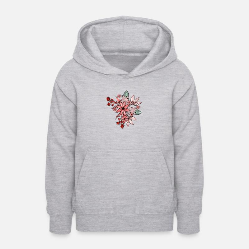 Fleur - Sweat à capuche Ado - gris clair chiné