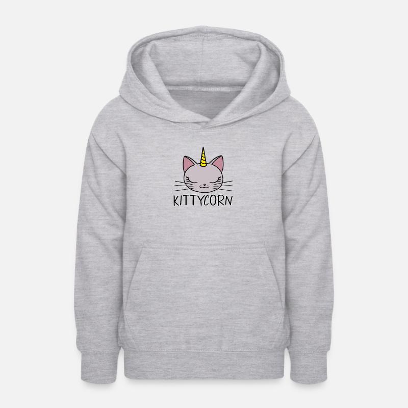 Kittycorn - chat mignon - Sweat à capuche Ado - gris clair chiné